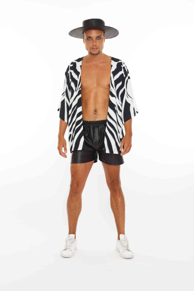 Bowie Short Kimono - Zebra Print