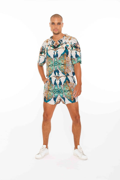 Men's Shorts - Peacock Print