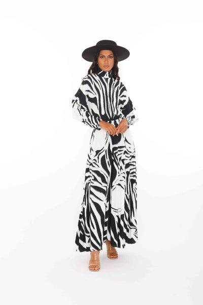 Monique Dress - Zebra Print