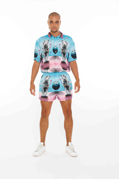 Danny Shirt - White Tiger Print