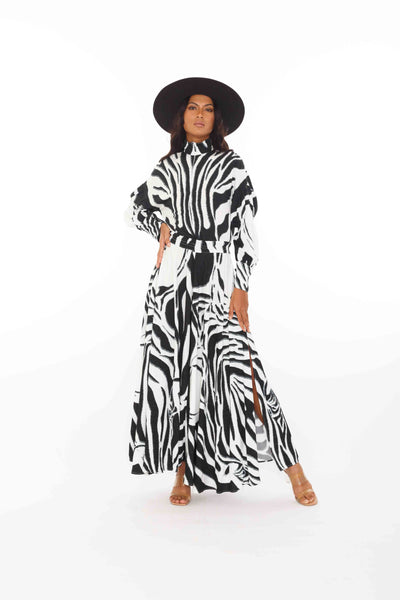 Monique Dress - Zebra Print